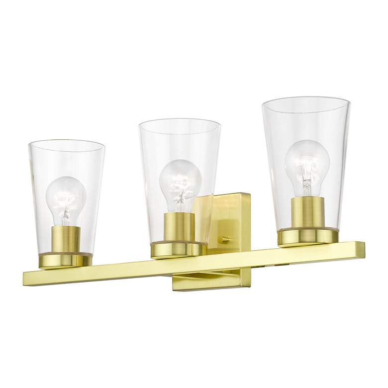 Image 7 Cityview 3 Light Satin Brass Vanity Sconce more views