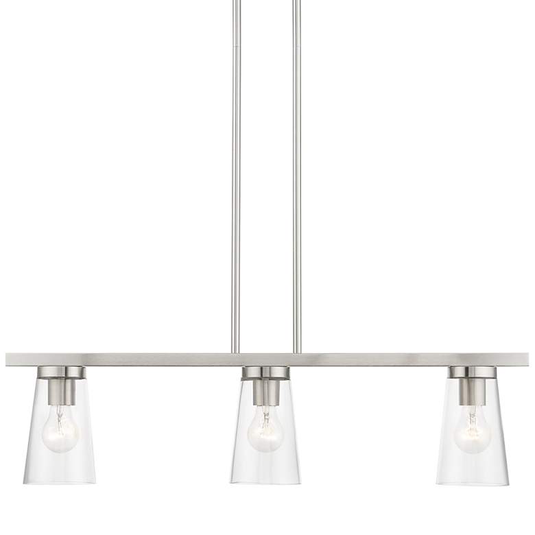 Image 2 Cityview 30" Wide Brushed Nickel 3-Light Linear Chandelier