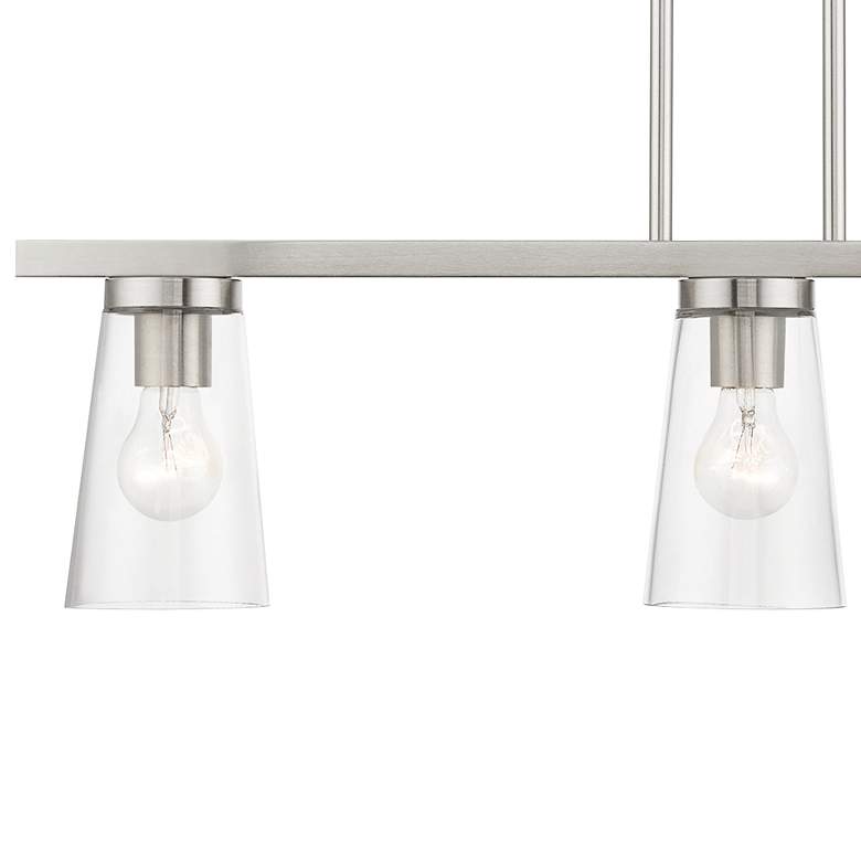 Image 3 Cityview 30" Wide Brushed Nickel 3-Light Linear Chandelier more views