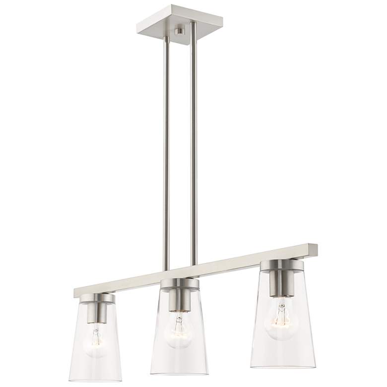 Image 5 Cityview 30" Wide Brushed Nickel 3-Light Linear Chandelier more views