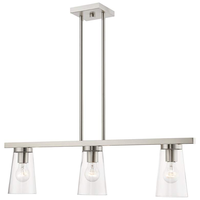 Image 6 Cityview 30" Wide Brushed Nickel 3-Light Linear Chandelier more views