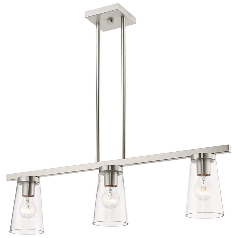 Image 7 Cityview 30" Wide Brushed Nickel 3-Light Linear Chandelier more views