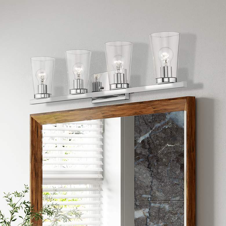 Image 1 Cityview 4 Light Polished Chrome Large Vanity Sconce