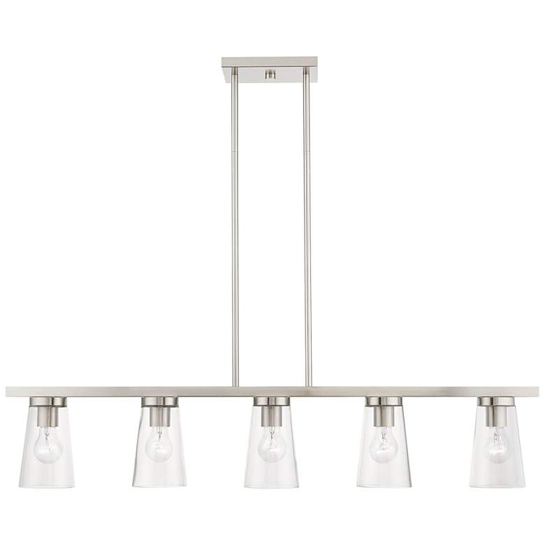 Image 3 Cityview 40" Wide Brushed Nickel 5-Light Linear Chandelier