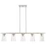 3_Cityview 40" Wide Brushed Nickel 5-Light Linear Chandelier