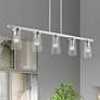 2_Cityview 40" Wide Brushed Nickel 5-Light Linear Chandelier