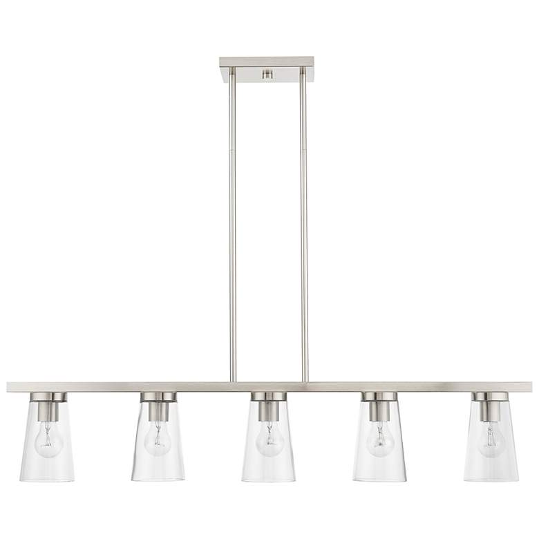 Image 6 Cityview 40" Wide Brushed Nickel 5-Light Linear Chandelier more views