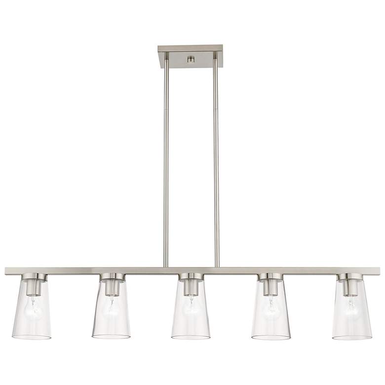 Image 7 Cityview 40" Wide Brushed Nickel 5-Light Linear Chandelier more views