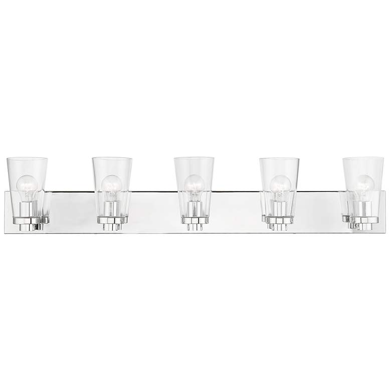 Image 2 Cityview 40" Wide Polished Chrome 5-Light Vanity Bath Light