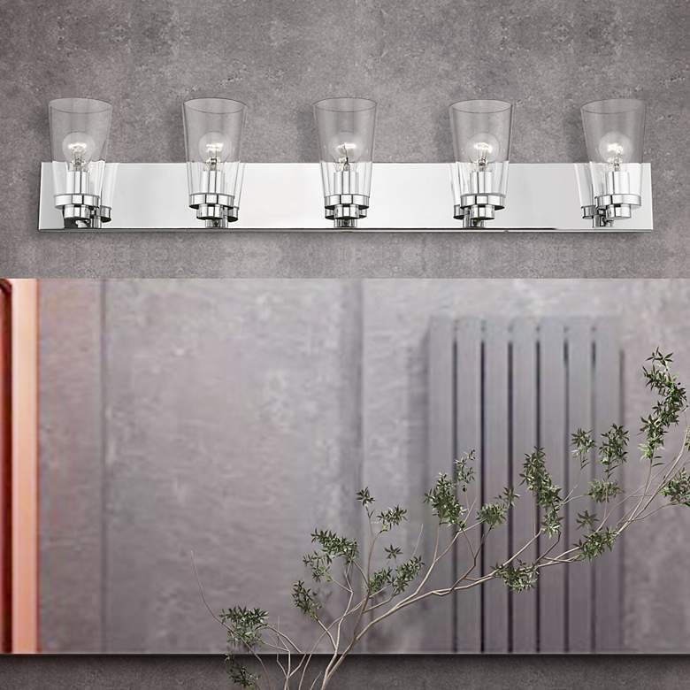 Image 1 Cityview 40" Wide Polished Chrome 5-Light Vanity Bath Light