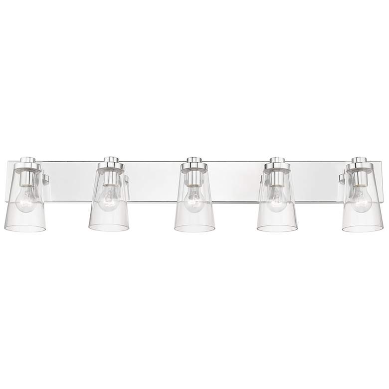 Image 4 Cityview 40" Wide Polished Chrome 5-Light Vanity Bath Light more views