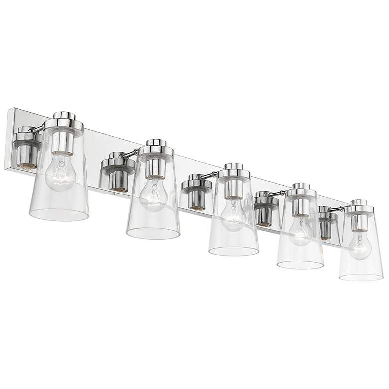 Image 5 Cityview 40" Wide Polished Chrome 5-Light Vanity Bath Light more views