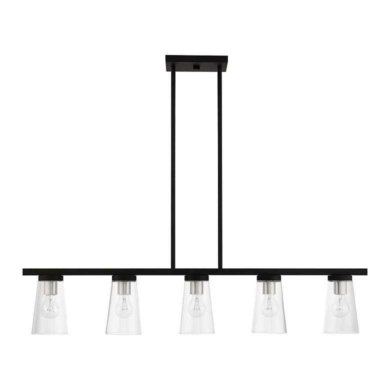 Image 3 Cityview 5 Light Black Linear Chandelier with Brushed Nickel Accents more views