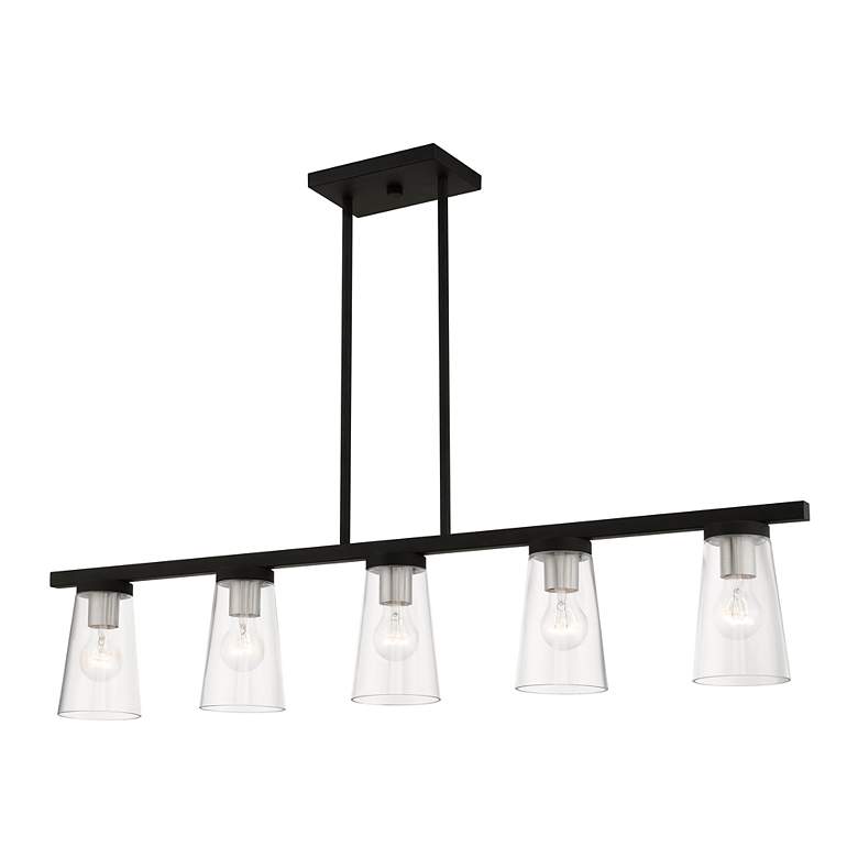 Image 5 Cityview 5 Light Black Linear Chandelier with Brushed Nickel Accents more views