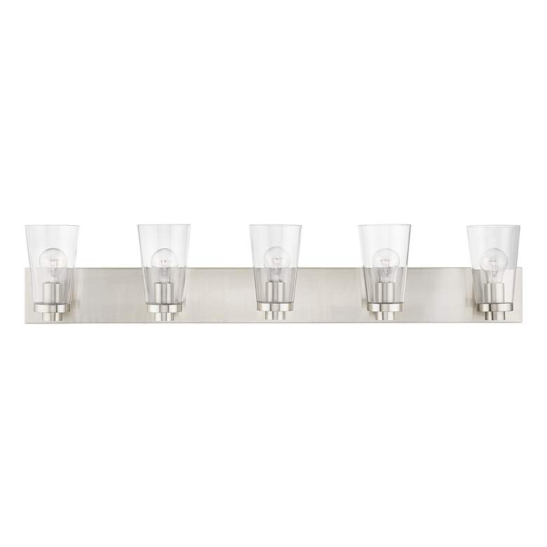 Image 3 Cityview 5 Light Brushed Nickel Extra Large Vanity Sconce more views