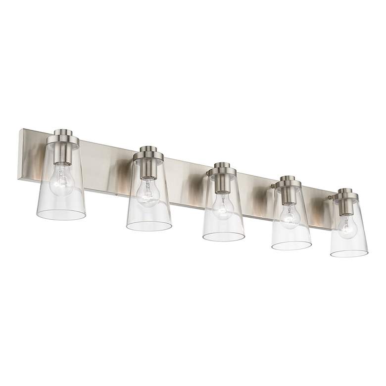 Image 7 Cityview 5 Light Brushed Nickel Extra Large Vanity Sconce more views