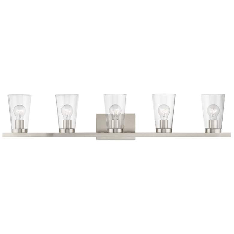 Image 1 Cityview 5 Light Brushed Nickel Extra Large Vanity Sconce