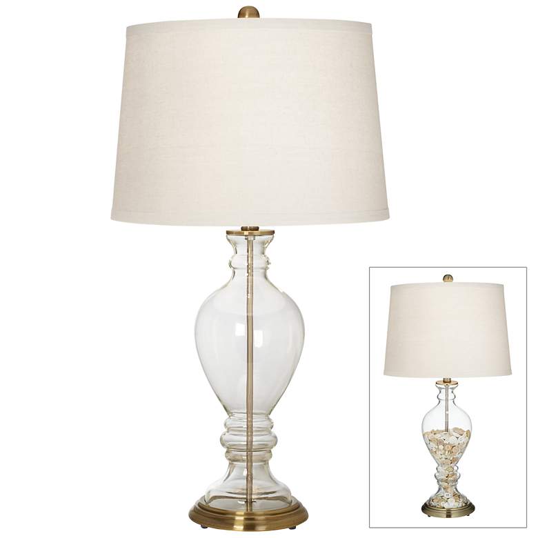 Image 1 Civitia Hand Blown Clear Glass Fillable Table Lamp