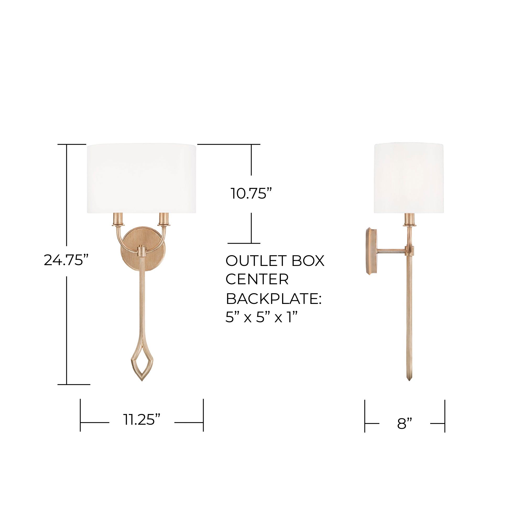 Image 7 Claire 24 3/4" High Brushed Champagne Wall Sconce more views