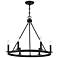 Claire 26" Wide Matte Black 6-Light Wagon Wheel Chandelier