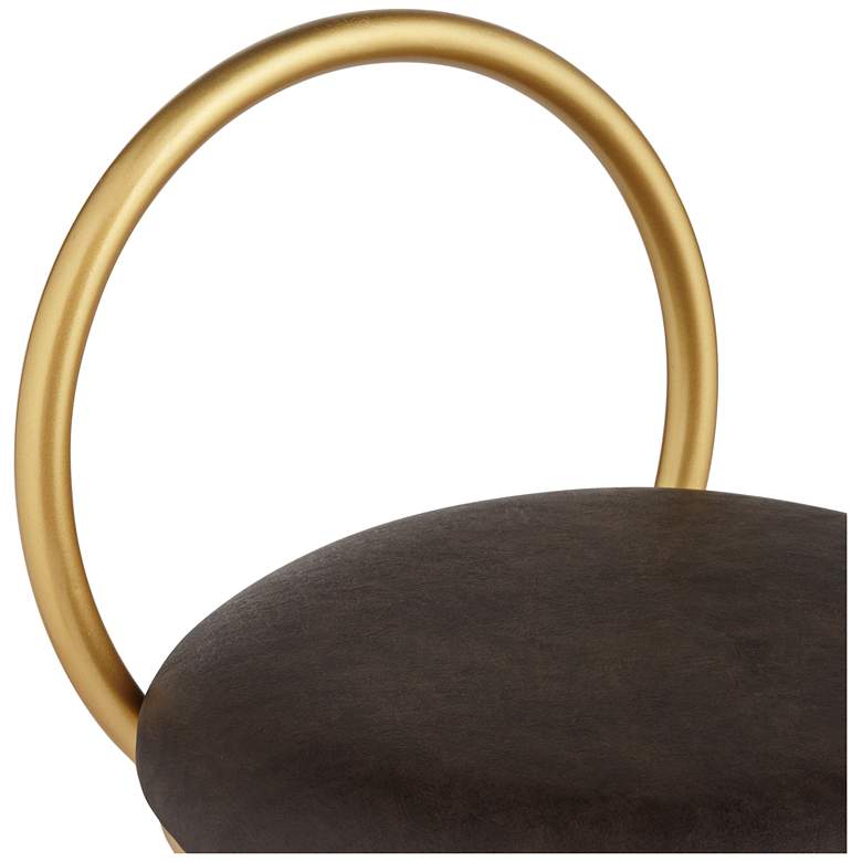 Image 4 Claire 30 1/2" Hammond Gold and Brown Faux Leather Barstool more views
