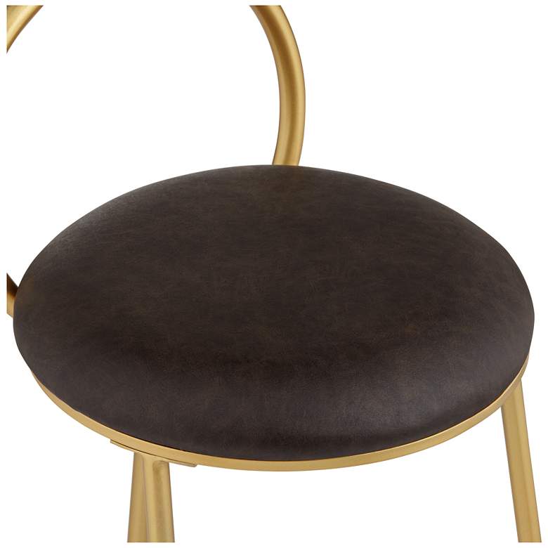 Image 5 Claire 30 1/2" Hammond Gold and Brown Faux Leather Barstool more views