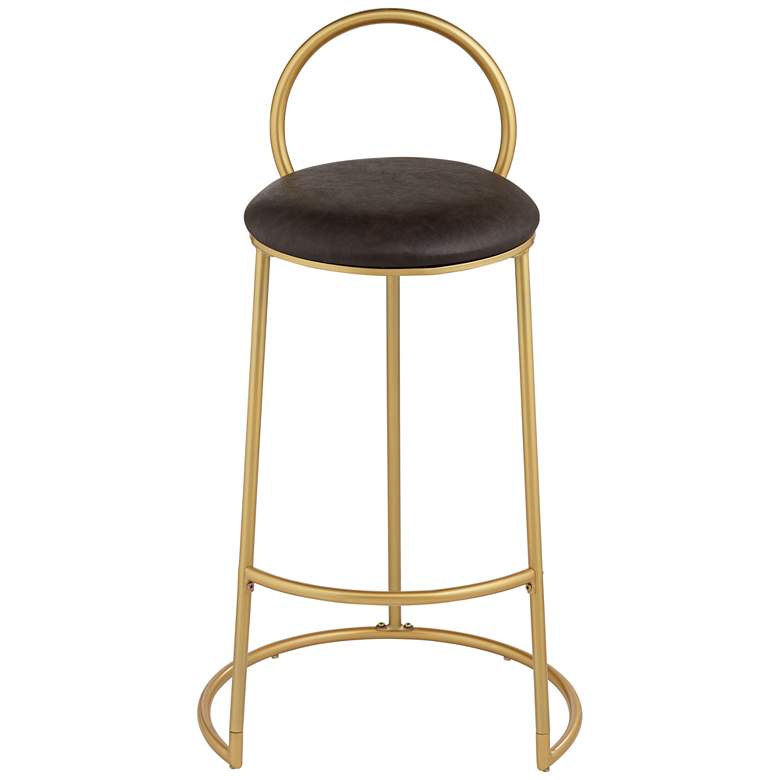 Claire 30 1/2&quot; Hammond Gold and Brown Faux Leather Barstool more views
