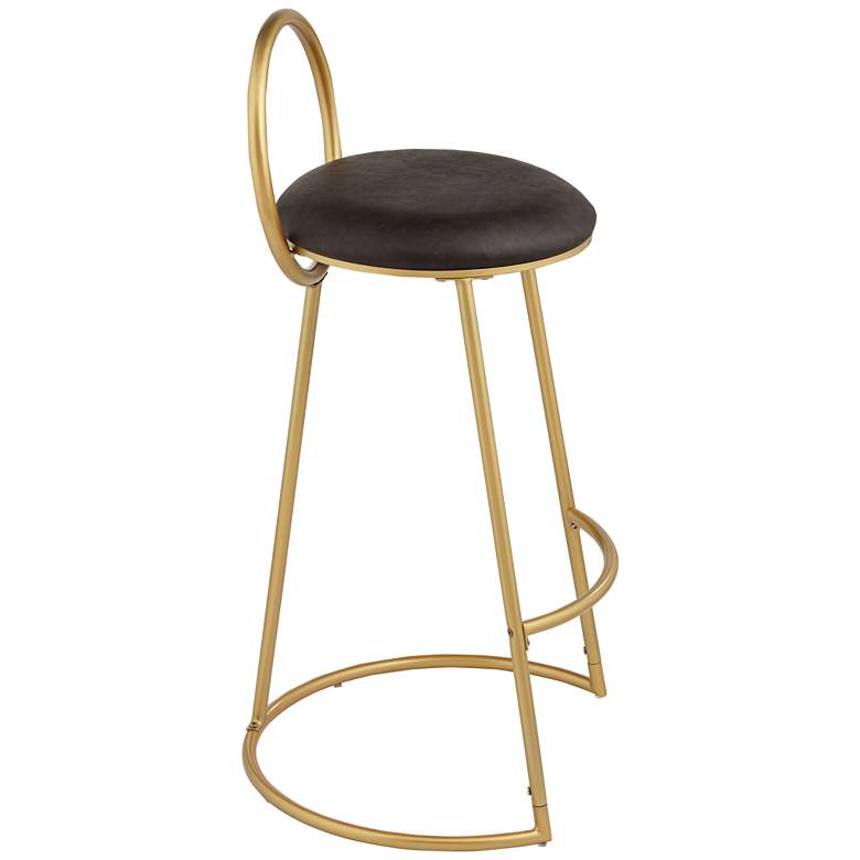 Claire 30 1/2&quot; Hammond Gold and Brown Faux Leather Barstool more views