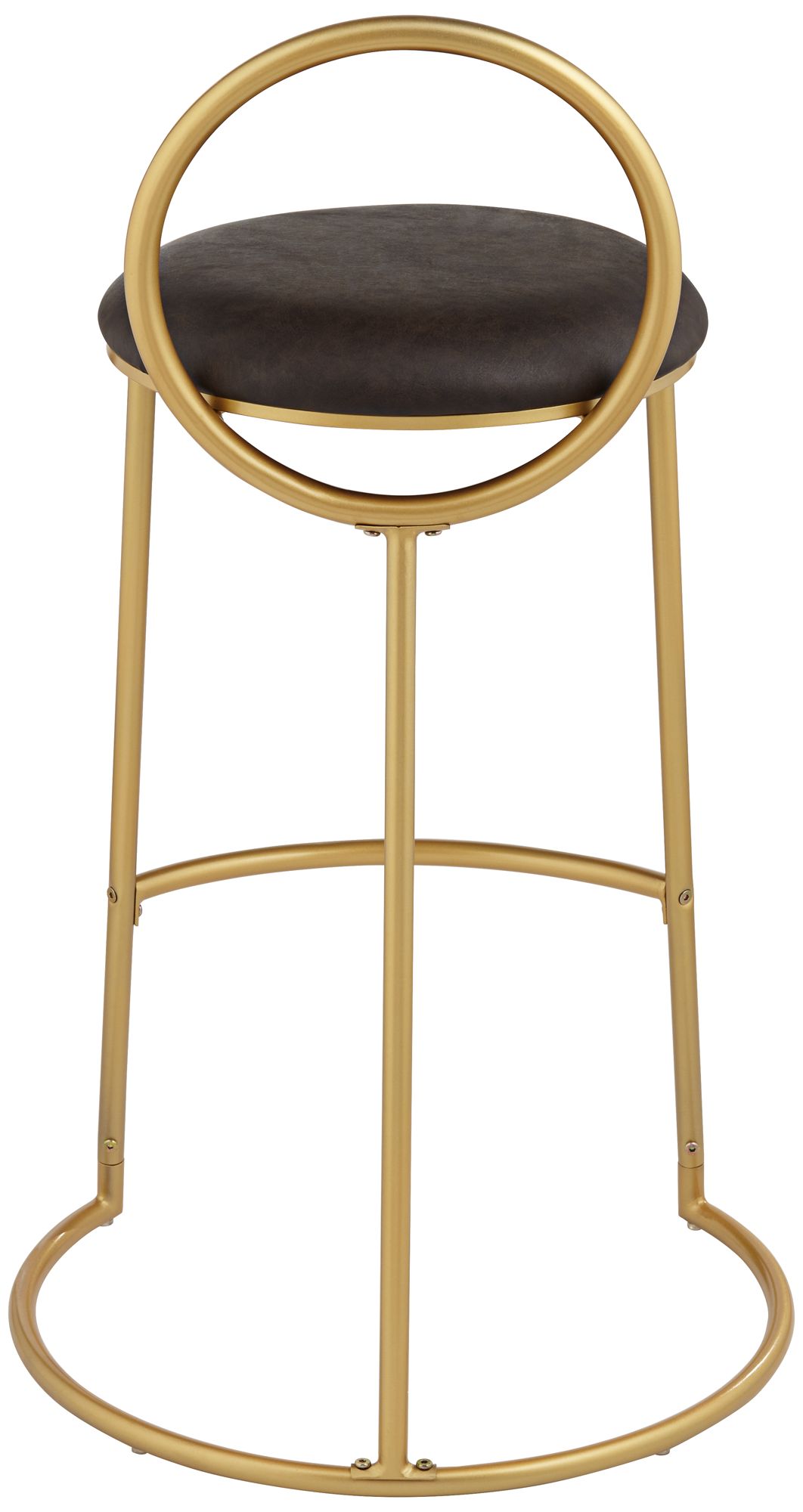 Claire 30 1/2" Hammond Gold and Brown Faux Leather Barstool in scene