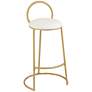 Thumbnail2 of Claire 30 1/2" Hammond Gold and White Faux Leather Barstool