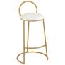 Claire 30 1/2" Hammond Gold and White Faux Leather Barstool