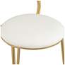 Thumbnail4 of Claire 30 1/2" Hammond Gold and White Faux Leather Barstool more views
