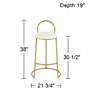 Claire 30 1/2" Hammond Gold and White Faux Leather Barstool