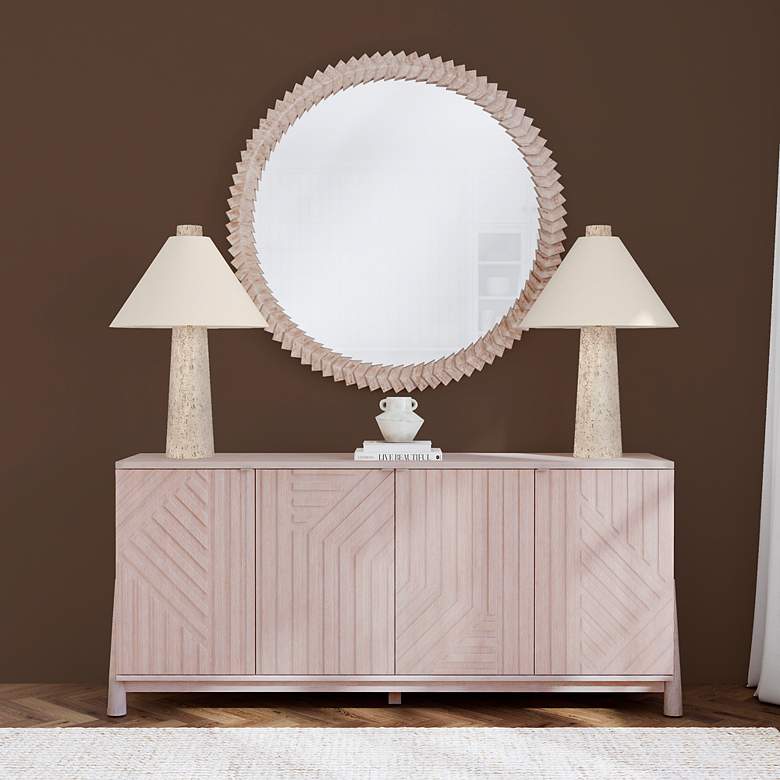 Image 5 Claire 48" x 48" White Wash Wall Mirror more views