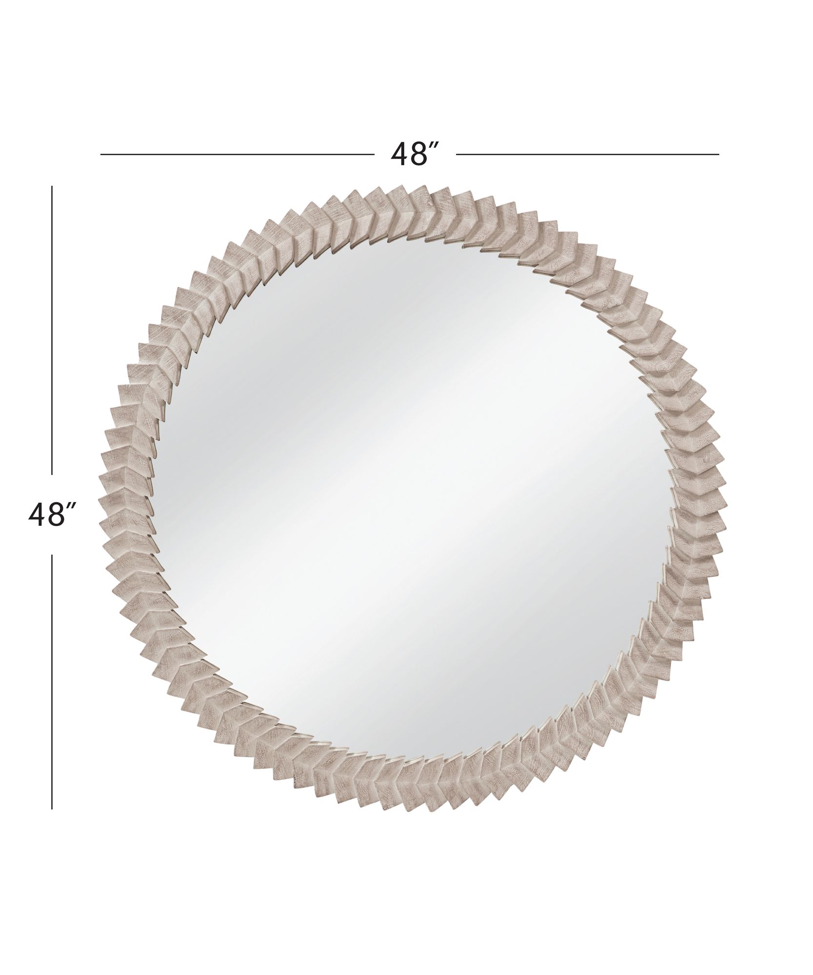 Image 6 Claire 48" x 48" White Wash Wall Mirror more views