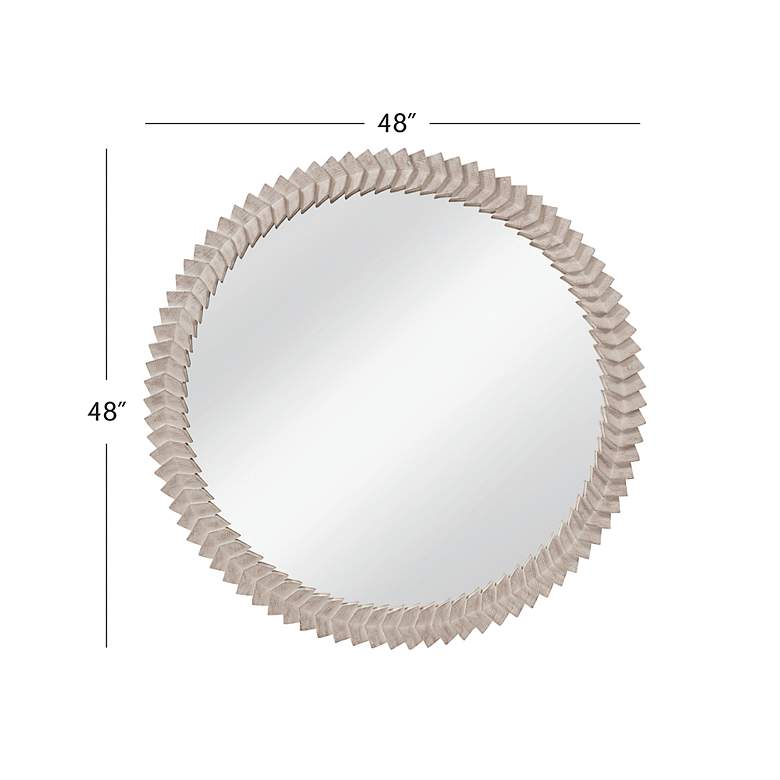 Image 7 Claire 48" x 48" White Wash Wall Mirror more views