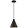 Claire 7" Wide Black Cone Mini Pendant