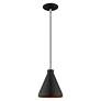 4_Claire 7" Wide Black Cone Mini Pendant more views
