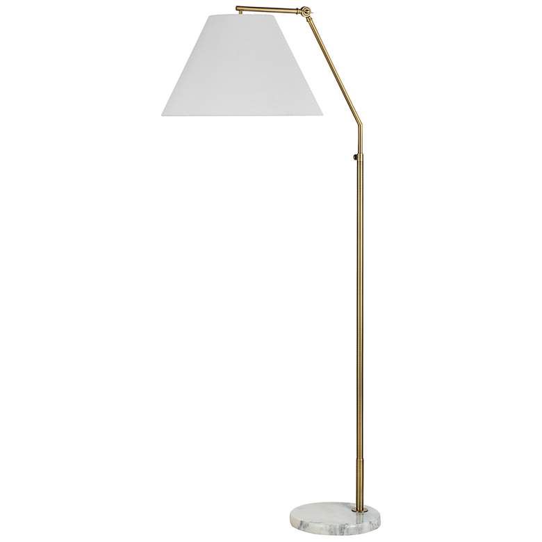 Image 2 Claire Antique Brushed Brass Adjustable LED Floor Lamp