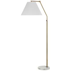 Claire Antique Brushed Brass Adjustable LED Floor Lamp