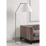 Claire Antique Brushed Brass Adjustable LED Floor Lamp