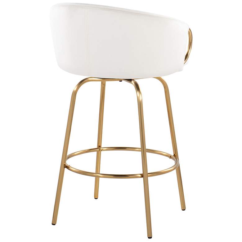 Image 4 Claire Counter Stool Gold Metal Cream Velvet by LumiSource Pair more views
