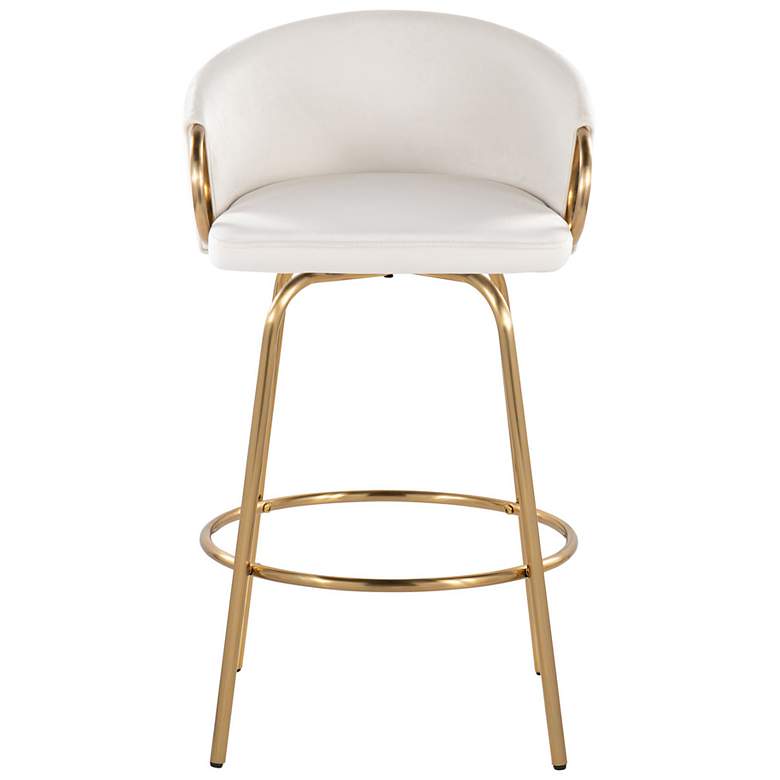 Image 6 Claire Counter Stool Gold Metal Cream Velvet by LumiSource Pair more views