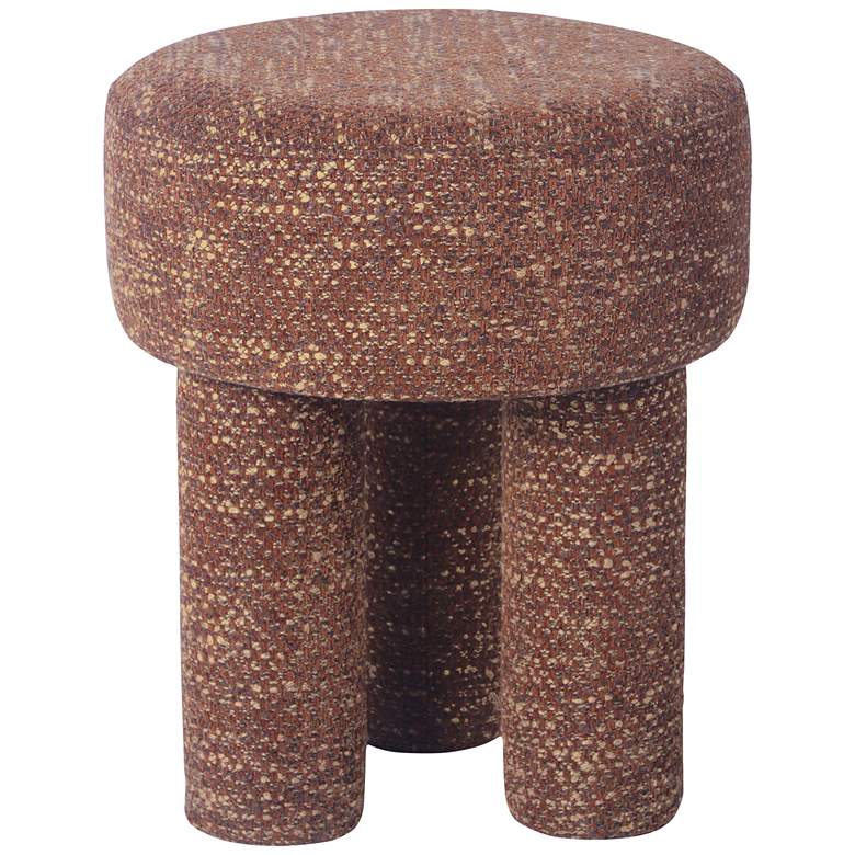 Image 1 Claire Knubby Sedona Brown Fabric Accent Stool