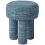 Claire Knubby Teal Green Fabric Accent Stool