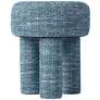 Claire Knubby Teal Green Fabric Accent Stool