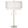 Claire Polished Nickel 2 Light Modern Table Lamp