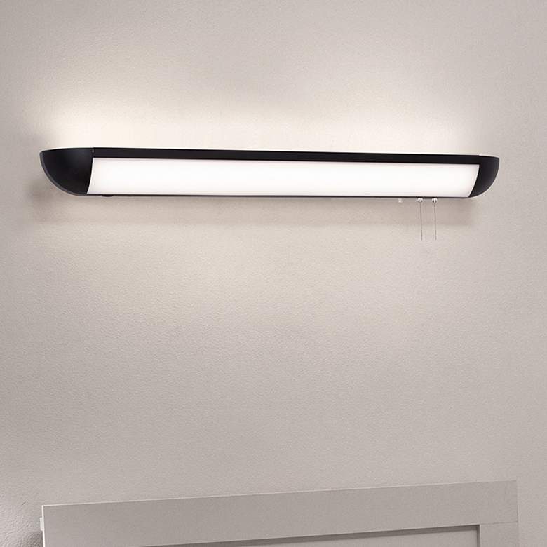 Image 1 Clairemont 36" Wide Black LED Overbed