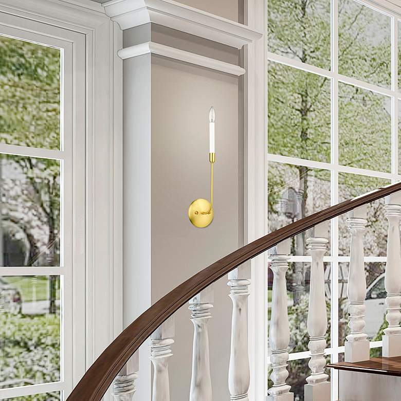 Image 5 Clairmont 18" High Satin Brass Wall Sconce more views