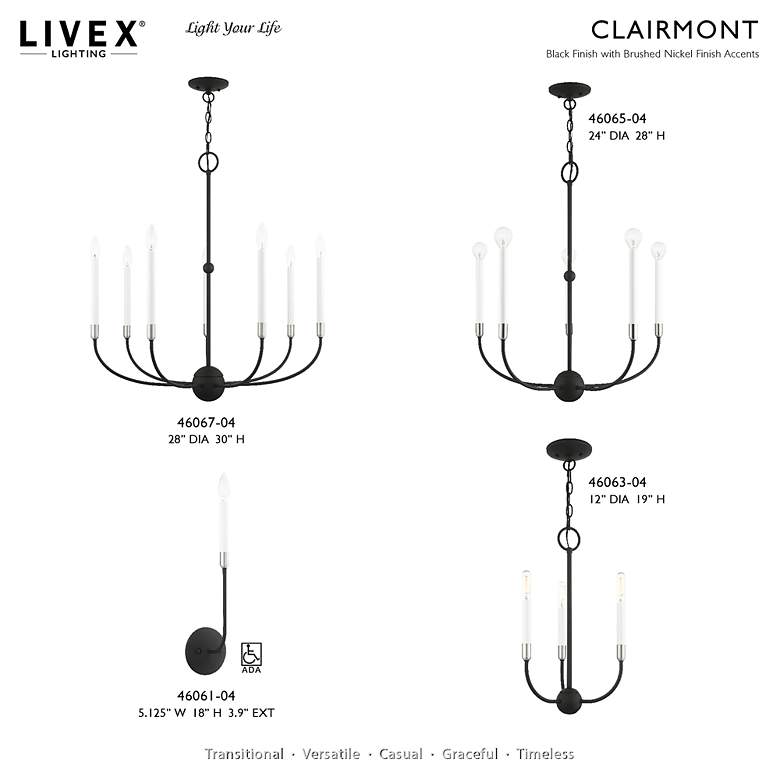 Image 3 Clairmont 7 Light Black Chandelier more views